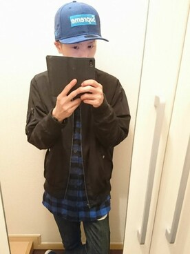 「niko and...（ニコアンド）のアイテム（MA-1）」を使った、yutaさん（メンズ・172cm）の秋コーディネート