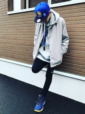 「niko and...（ニコアンド）のアイテム（ナイロンジャケット）」を使った、yutaさん（メンズ・172cm）の秋コーディネート