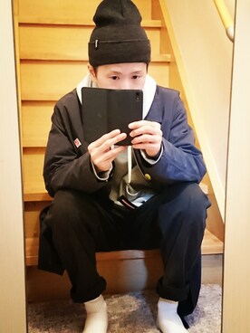 「NUMERALS（ヌメラルズ）のアイテム（帽子）」を使った、yutaさん（メンズ・172cm）の冬コーディネート