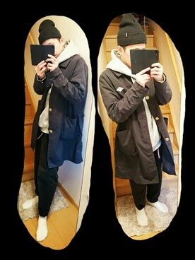 「NUMERALS（ヌメラルズ）のアイテム（帽子）」を使った、yutaさん（メンズ・172cm）の冬コーディネート
