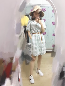 「アイテム（シャツワンピース）」を使った、Joyさん（レディース・165cm・20代）の夏コーディネート