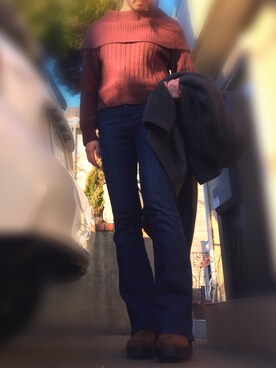 「one after another NICE CLAUP（ワンアフターアナザーナイスクラップ）のアイテム（チェスターコート）」を使った、anさん（レディース・161cm）の冬コーディネート