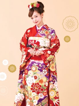 「お着物」｜西川 瑞希さん（レディース・157cm）の冬コーディネート