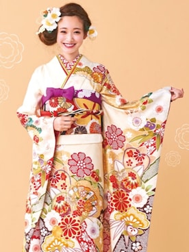 「お着物」｜西川 瑞希さん（レディース・157cm）の冬コーディネート