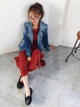 「YANUK（ヤヌーク）のアイテム（ジャケット/アウター）」を使った、西川 瑞希さん（レディース・157cm）の春コーディネート