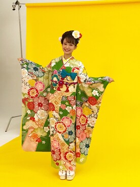 「お着物」｜西川 瑞希さん（レディース・157cm）の夏コーディネート