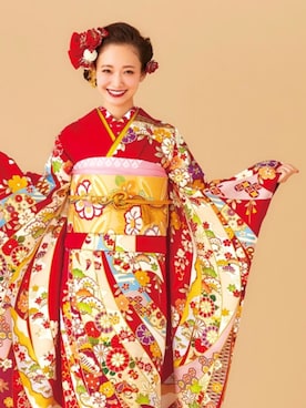 「お着物」｜西川 瑞希さん（レディース・157cm）の冬コーディネート