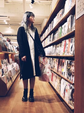 「TAIPEI」｜「アイテム（ノーカラージャケット）」を使った、TORUさん（レディース・171cm）の冬コーディネート