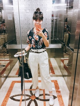 「NookNook（ヌークヌーク）のアイテム」を使った、Jet Huangさん（レディース・165cm）の春コーディネート