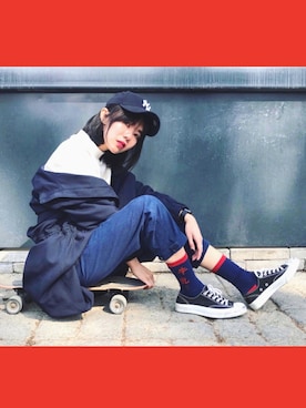 「COS（コス）のアイテム（アクセサリー）」を使った、葵小钟さん（レディース・162cm）の春コーディネート