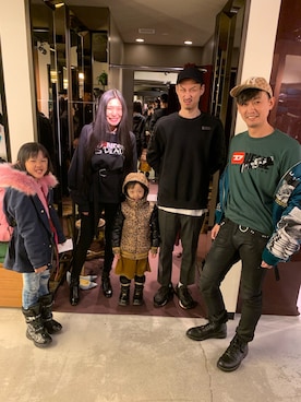 「DIESEL（ディーゼル）のアイテム（ジャケット/アウター）」を使った、NAOさん（キッズ・100cm）の冬コーディネート