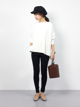 「Spick & Span（スピックアンドスパン）の≪追加2≫【PELLETTERIA VENETA】 レザーバケツバッグ◆（ショルダーバッグ）」を使った、erikoさん（レディース・152cm）の冬コーディネート