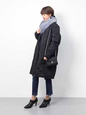 「ILIMA（イリマ）のアイテム（ブーティ）」を使った、erikoさん（レディース・152cm）の冬コーディネート