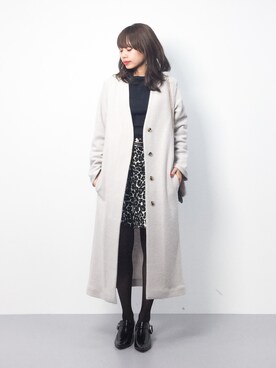 「Chez toi（シェトワ）のアイテム（その他アウター）」を使った、erikoさん（レディース・152cm）の冬コーディネート