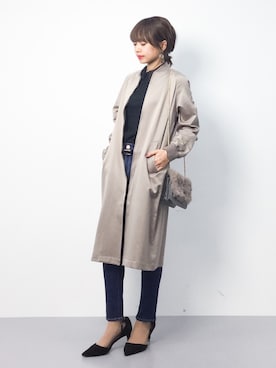 「PICCIN（ピッチン）のアイテム（MA-1）」を使った、erikoさん（レディース・152cm）の冬コーディネート