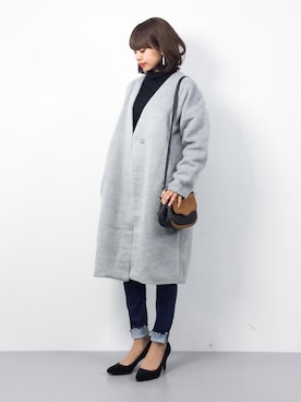 「STYLEST（スタイレスト）のアイテム」を使った、erikoさん（レディース・152cm）の冬コーディネート