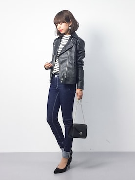 「Ungrid（アングリッド）のアイテム（ジャージ）」を使った、erikoさん（レディース・152cm）の冬コーディネート