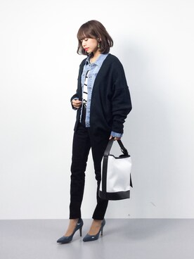 「Carlie e felice（カーリーエフェリーチェ）のアイテム（シューズ）」を使った、erikoさん（レディース・152cm）の冬コーディネート