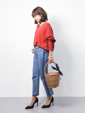 「FREAK'S STORE（フリークスストア）のパーツイヤリング-クリア-（イヤリング）」を使った、erikoさん（レディース・152cm）の冬コーディネート