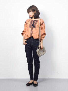 「FREAK'S STORE（フリークスストア）のパーツイヤリング-クリア-（イヤリング）」を使った、erikoさん（レディース・152cm）の冬コーディネート
