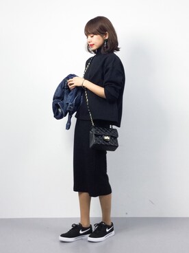 「PLAIN CLOTHING（プレーンクロージング）のアイテム（スニーカー）」を使った、erikoさん（レディース・152cm）の冬コーディネート