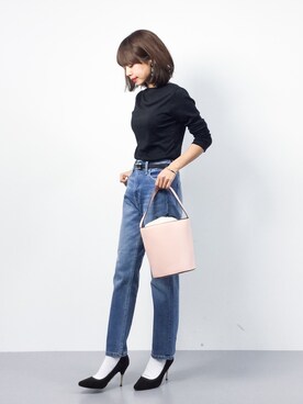 「靴下チラ見せ」｜「アイテム（パンプス）」を使った、erikoさん（レディース・152cm）の春コーディネート