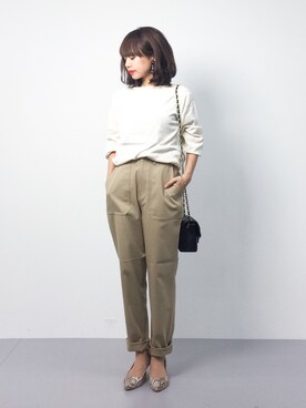 「titivate（ティティベイト）の6cmヒールポインテッドトゥパンプス（パンプス）」を使った、erikoさん（レディース・152cm）の春コーディネート