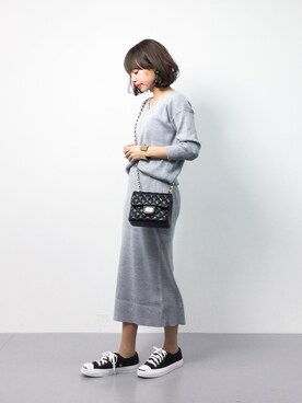「FREAK'S STORE（フリークスストア）のパーツイヤリング-クリア-（イヤリング）」を使った、erikoさん（レディース・152cm）の春コーディネート