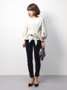 「LINE8（ラインエイト）のアイテム」を使った、erikoさん（レディース・152cm）の春コーディネート