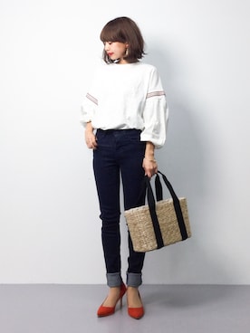 「LINE8（ラインエイト）のアイテム」を使った、erikoさん（レディース・152cm）の春コーディネート