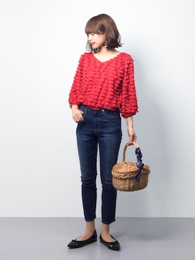 「Balancoire（ブランコアール）のアイテム」を使った、erikoさん（レディース・152cm）の春コーディネート