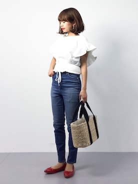 「BASE（ベース）のアイテム（シューズ）」を使った、erikoさん（レディース・152cm）の春コーディネート