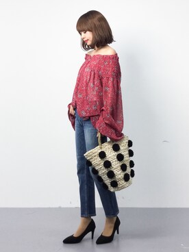 「SESTO（セスト）の7cmヒール美脚ポインテッドトゥパンプス（パンプス）」を使った、erikoさん（レディース・152cm）の春コーディネート