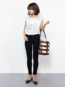 「Gem.（ジェム）のアイテム（バッグ）」を使った、erikoさん（レディース・152cm）の夏コーディネート