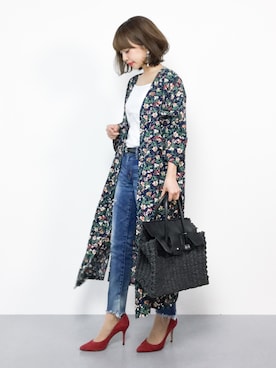 「Ungrid（アングリッド）のフレイドヘムストスリ（デニムパンツ）」を使った、erikoさん（レディース・152cm）の夏コーディネート