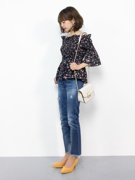 「titivate（ティティベイト）の6cmヒールポインテッドトゥパンプス（パンプス）」を使った、erikoさん（レディース・152cm）の夏コーディネート