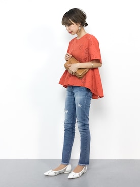 「IMAGE COLLECTION（イマージュコレクション）のアイテム（パンツ）」を使った、erikoさん（レディース・152cm）の夏コーディネート