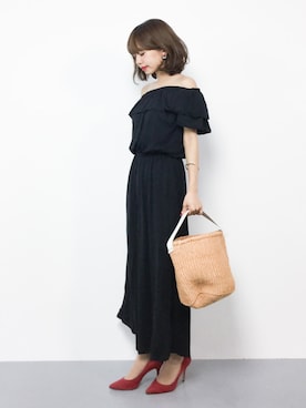 「FREE'S MART（フリーズマート）のアイテム（つなぎ/オールインワン）」を使った、erikoさん（レディース・152cm）の夏コーディネート