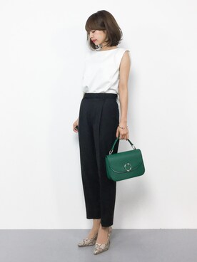 「titivate（ティティベイト）の8.5cmヒールポインテッドトゥパンプス（パンプス）」を使った、erikoさん（レディース・152cm）の夏コーディネート
