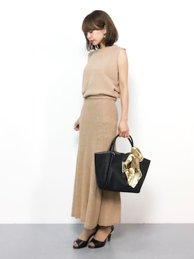 「アイテム（つなぎ/オールインワン、ベージュ系）」を使った、erikoさん（レディース・152cm）の夏コーディネート