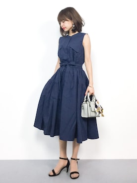 「antic rag（アンティックラグ）のアイテム（シャツワンピース）」を使った、erikoさん（レディース・152cm）の夏コーディネート