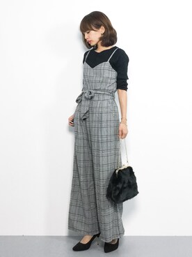 「SpRay（スプレイ）のアイテム（つなぎ/オールインワン）」を使った、erikoさん（レディース・152cm）の秋コーディネート