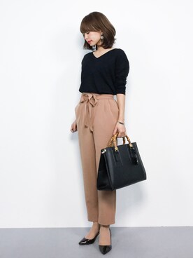 「ROPE' PICNIC（ロペピクニック）のアイテム（その他パンツ）」を使った、erikoさん（レディース・152cm）の秋コーディネート