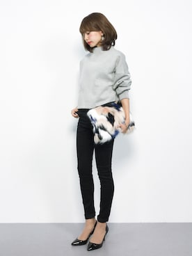 「niko and...（ニコアンド）のアイテム（クラッチバッグ）」を使った、erikoさん（レディース・152cm）の秋コーディネート
