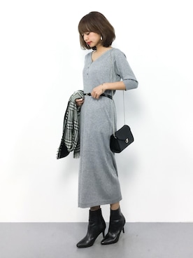 M Set2点 ニットマキシワンピース 細ベルトを使った人気ファッションコーディネート Wear