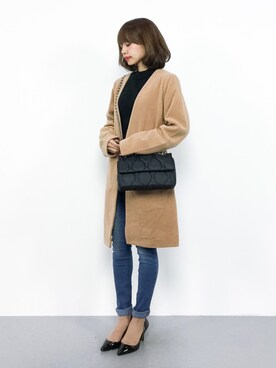 「rps（アールピーエス）のアイテム（チェスターコート）」を使った、erikoさん（レディース・152cm）の秋コーディネート