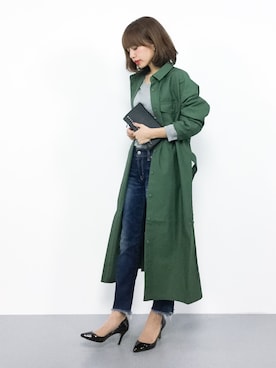 「A part by（アパートバイ）のアイテム（シャツワンピース）」を使った、erikoさん（レディース・152cm）の秋コーディネート
