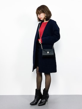 「reca（レカ）のアイテム（チェスターコート）」を使った、erikoさん（レディース・152cm）の秋コーディネート