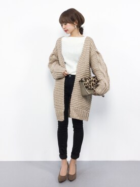 「salus（サルース）のアーモンドトゥ美脚ヒールパンプス（パンプス）」を使った、erikoさん（レディース・152cm）の秋コーディネート