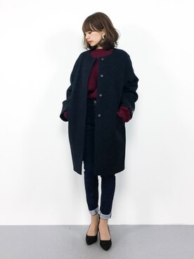 「mysty woman（ミスティウーマン）のアイテム（その他アウター）」を使った、erikoさん（レディース・152cm）の秋コーディネート